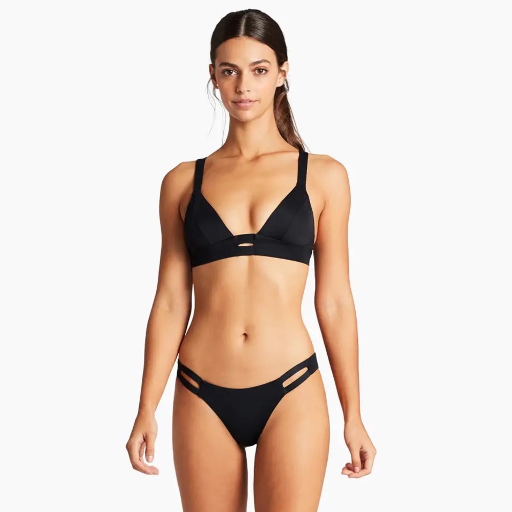 Vitamin A Swimwear Neutra Bralette Top Black Ecolux Large 10